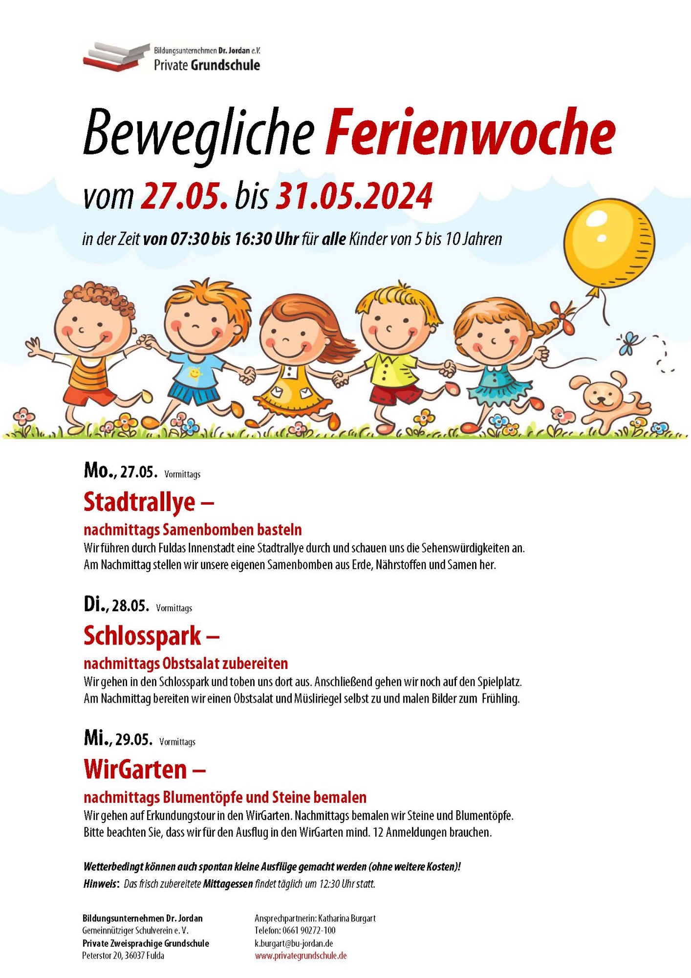 Unser Programm für die Bewegliche Ferienwoche